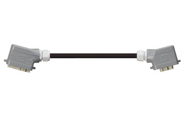 Alloggiamento per connettore Han 6B (perno) - alloggiamento per connettore Han 6B (attacco), leva di serraggio singolo su entrambi i lati, angolato, PVC 12.5 x d