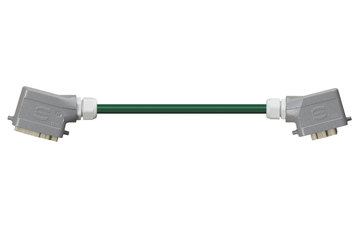 Alloggiamento per connettore Han 6B (perno) - alloggiamento per connettore Han 6B (attacco), leva di serraggio singolo su entrambi i lati, angolato, PVC 6,8 x d