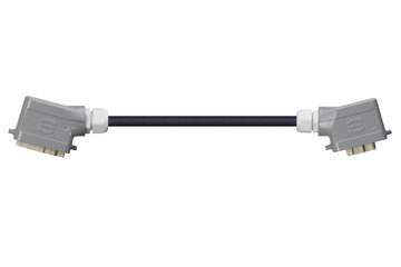 Alloggiamento per connettore Han 6B (perno) - alloggiamento per connettore Han 6B (attacco), leva di serraggio singolo su entrambi i lati, angolato, TPE, senza alogeni