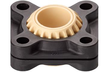 Cuscinetto flangiato con 4 fori di montaggio e alloggiamento scomponibile, KFSM GT, igubal®, calotta sferica iglidur® J