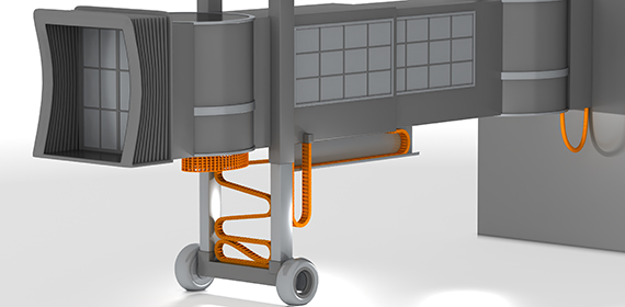 Fluggastbrücke mit igus Produkten