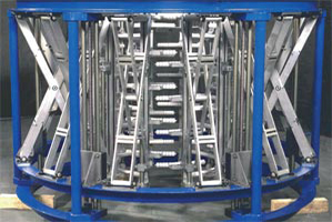 Gabbia di calibrazione in una linea di film soffiato