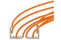 Dreh-Energieführung mit Rohr-Rinnen