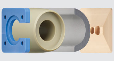 Verschiedene Bauteile aus iglidur Halbzeugen gefertigt