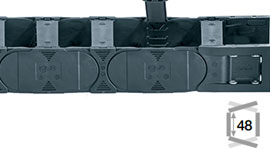 Catena portacavi con traversini a ogni maglia