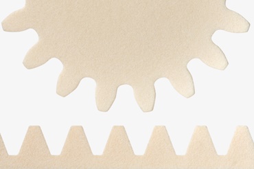 Roue dentée imprimée en 3D avec sa crémaillère