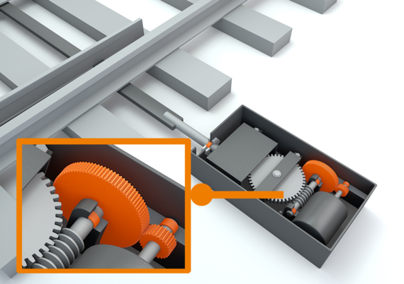 Grafik einer Bahnweiche