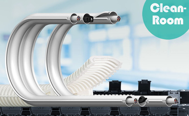 Chaînes porte-câbles pour salles blanches