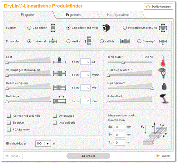Configuratore per moduli lineari
