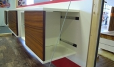 Bewegliche Regalmodule offen