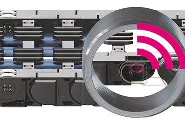 Chaîne porte-câbles à roulettes
