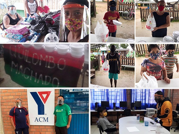 Face-Shield-Spende an Einrichtungen in Brasilien