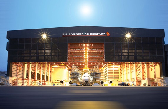 Airbus nell'hangar per aeromobili