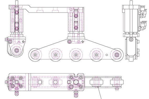 Drawing: Plastic plain bearing in veneering machine