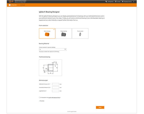 iglidur® Designer per cuscinetti