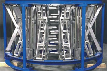 Gabbia di calibrazione in una linea di film soffiato