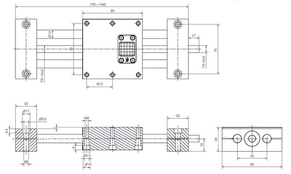 Modulo lineare SHT-FF con meccanismo di sgancio rapido