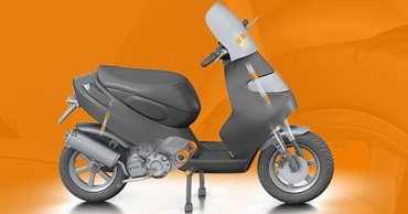 motion plastics nel motoscooter