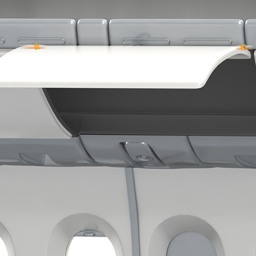 Interno dell'aeromobile: cuscinetti iglidur negli sportelli del vano bagagli