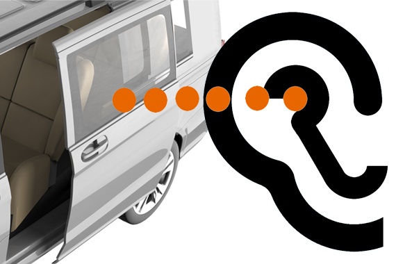 Auto con simbolo dell'orecchio