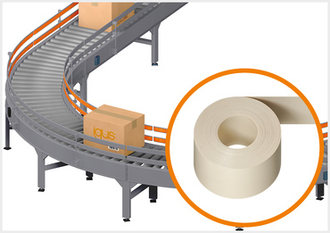 Tribo-tape nelle sponde laterali di un trasportatore a rulli