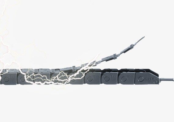 Chaînes porte-câbles avec composants ESD