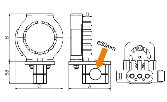 triflex R Kompaktanbindung mit Zugentlastung technisch