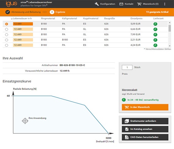Calcolo della durata per cuscinetti a sfera
